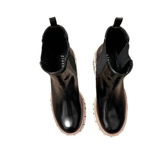 Gianni Bini patent ankle Chunky Platform lug boots 9.5 - Picture 2 of 3